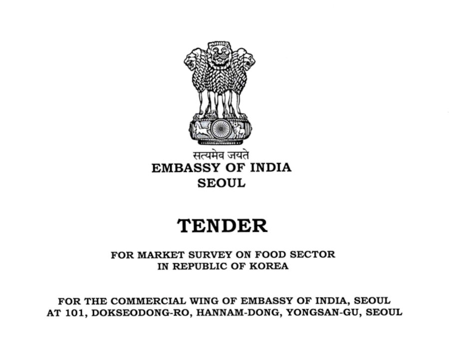 Food Market Research Tender by Indian Embassy in Seoul